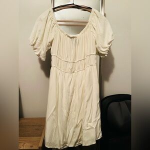 Forever 21 Cream Long Sleeve Dress